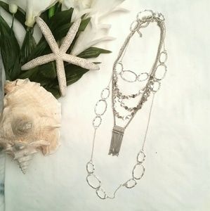 **Three Silver Chain Necklaces**